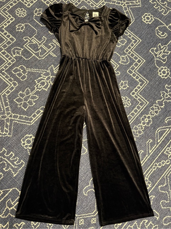 Lily Bleu Other - Lily Bleu Black Velvet Wide-Leg Jumpsuit for Girls